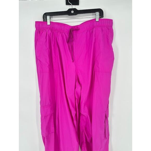 Anthropologie XL Daily Practice Base Jump Parachute Cargo Pants in Disco Magenta - Picture 4 of 14